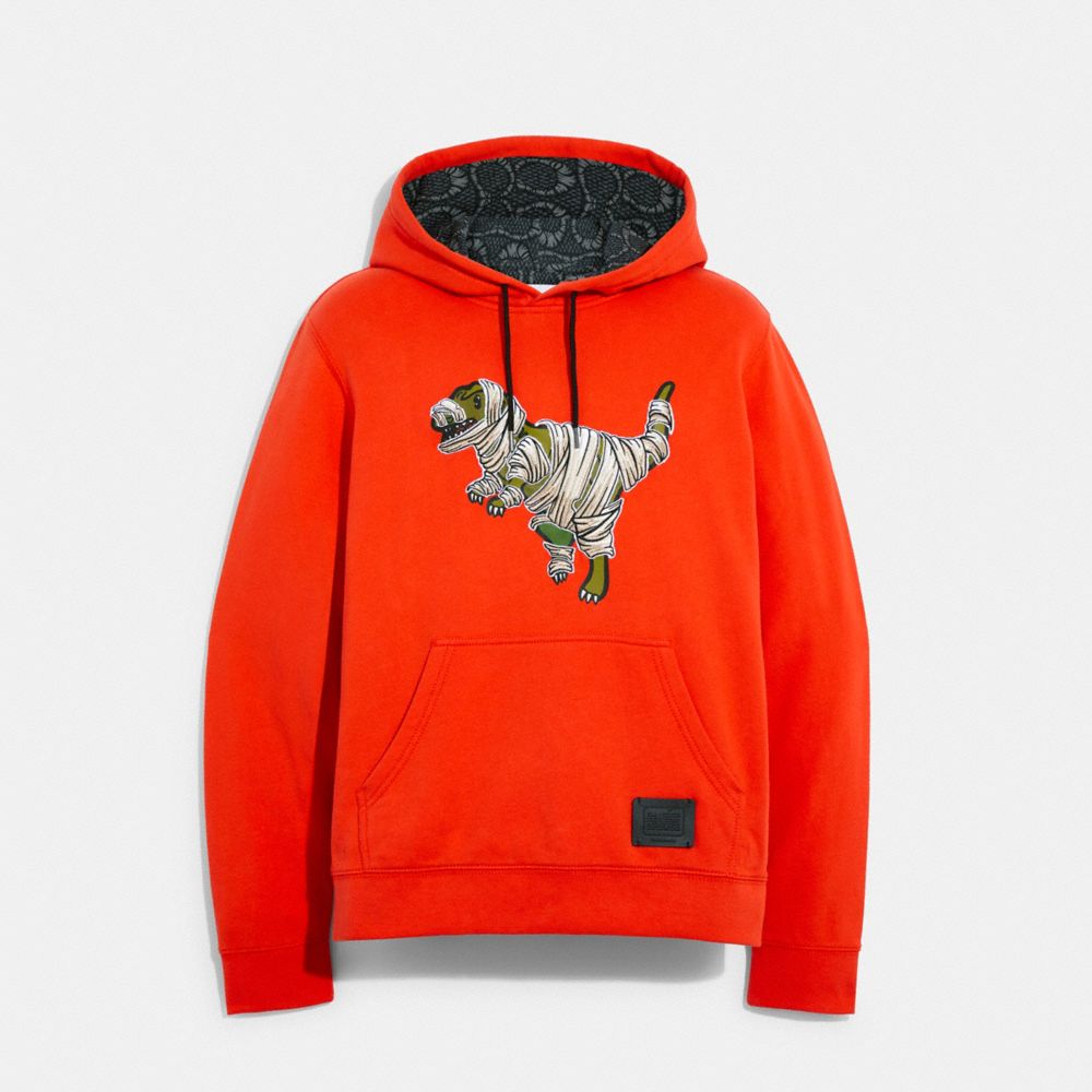 COACH C6713 Coach X Michael B. Jordan Hoodie In Organic Cotton With Mummified Rexy RED.