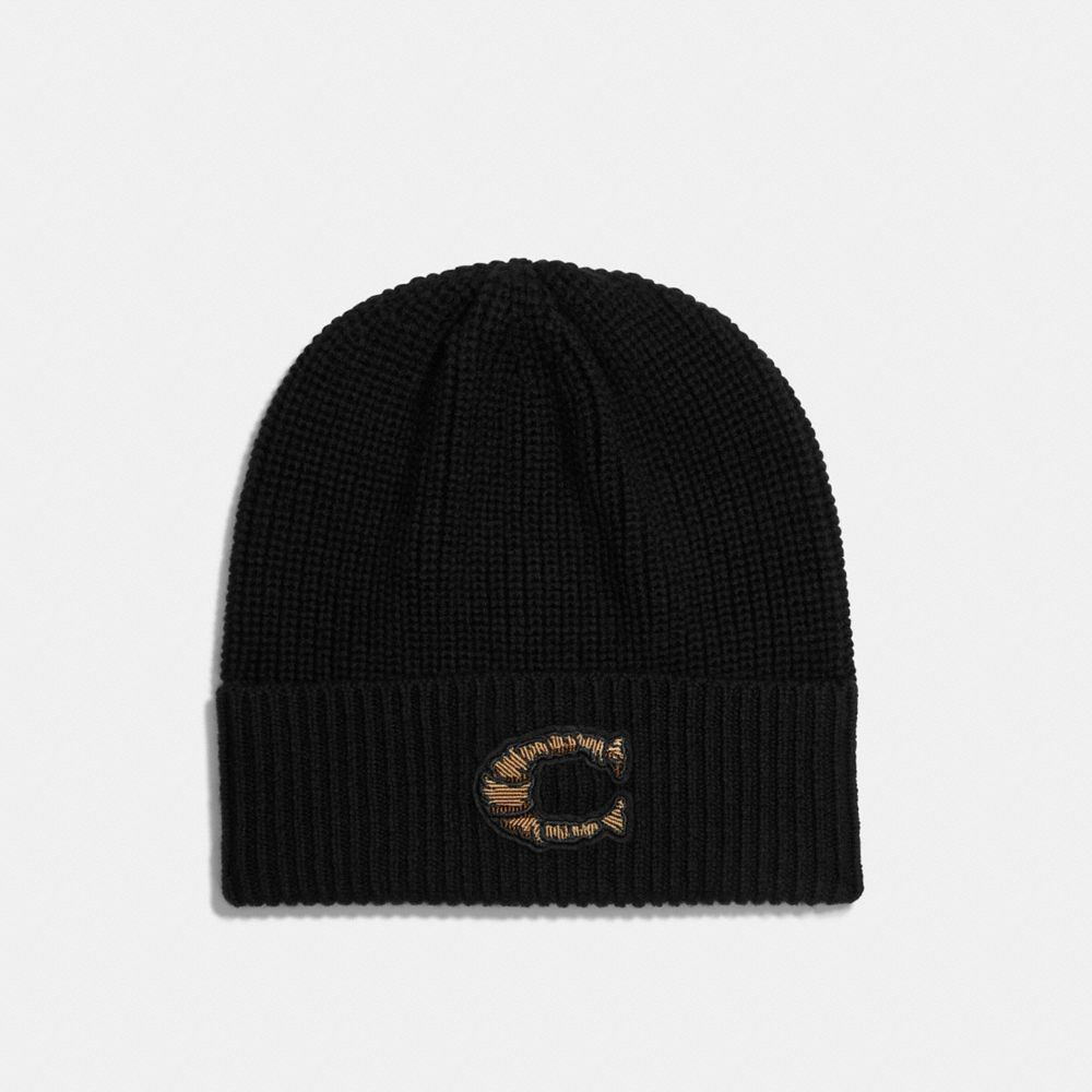 COACH C6719 Coach X Michael B. Jordan Mummified Signature Beanie BLACK