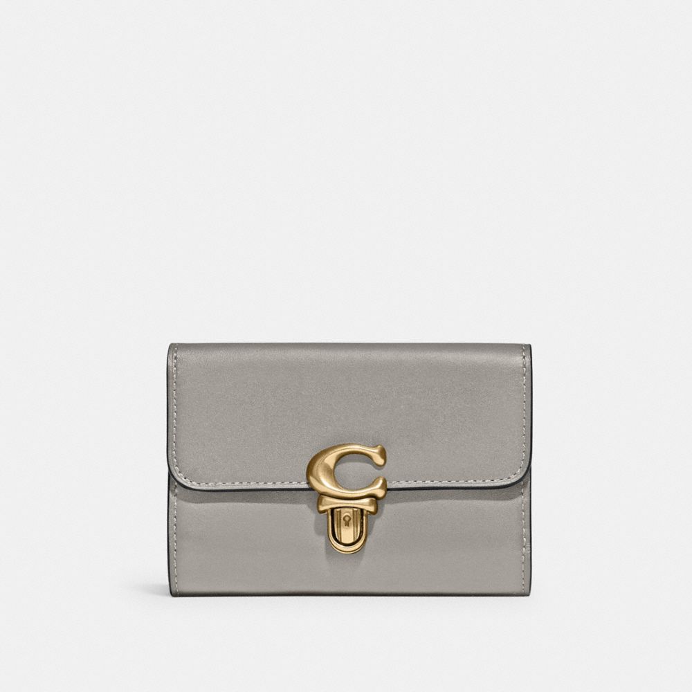 COACH C6727 Studio Medium Wallet BRASS/DOVE GREY