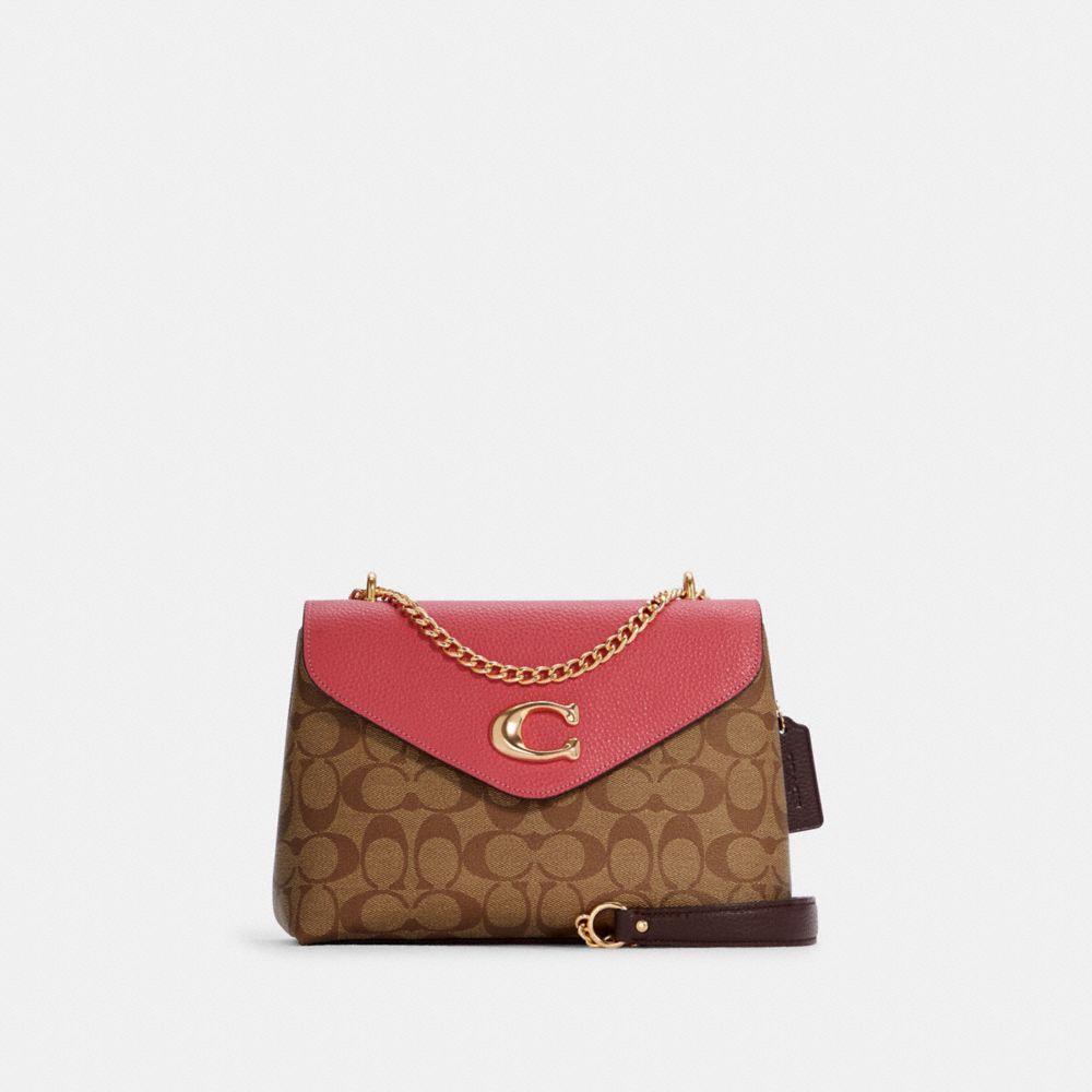 COACH C6784 - Tammie Shoulder Bag In Signature Canvas GOLD/KH/STRWBRRY HZ