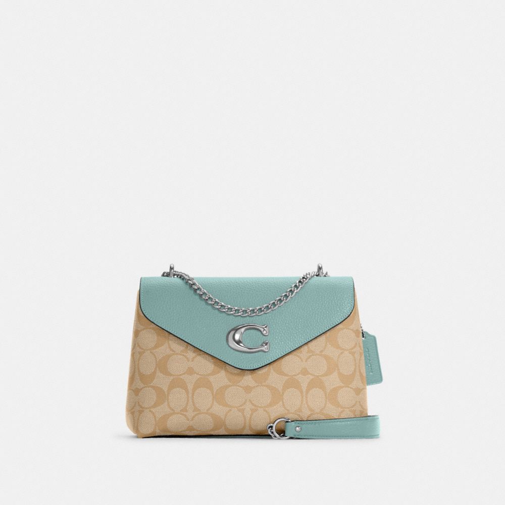 COACH C6784 - Tammie Shoulder Bag In Signature Canvas SILVER/LGHT KHAKI/LGHT TEAL