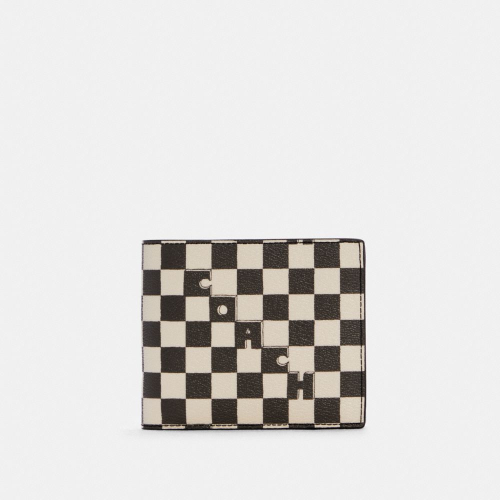 3 In 1 Wallet With Checker Print - C6789 - QB/BLACK/CHALK
