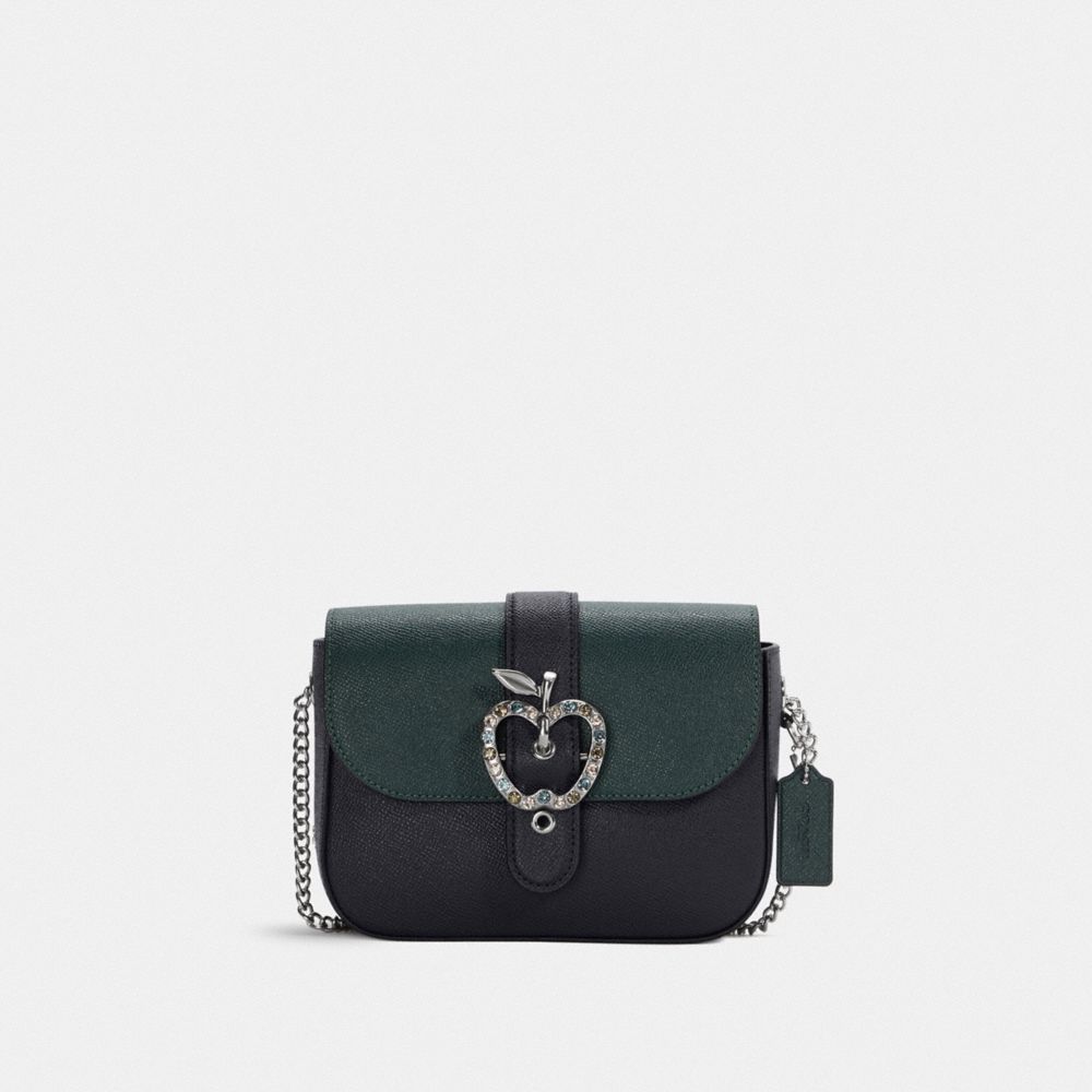 Gemma Crossbody In Colorblock With Apple Buckle - C6797 - SILVER/FOREST/MIDNIGHT NAVY