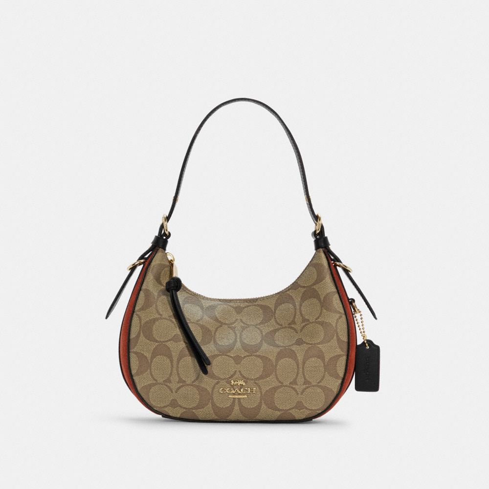 COACH C6809 - Kleo Hobo In Signature Canvas GOLD/KHAKI MULTI