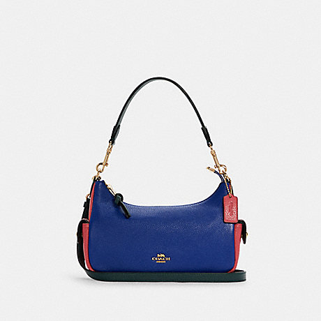 COACH Pennie Shoulder Bag 25 In Colorblock - GOLD/SPORT BLUE MULTI - C6816
