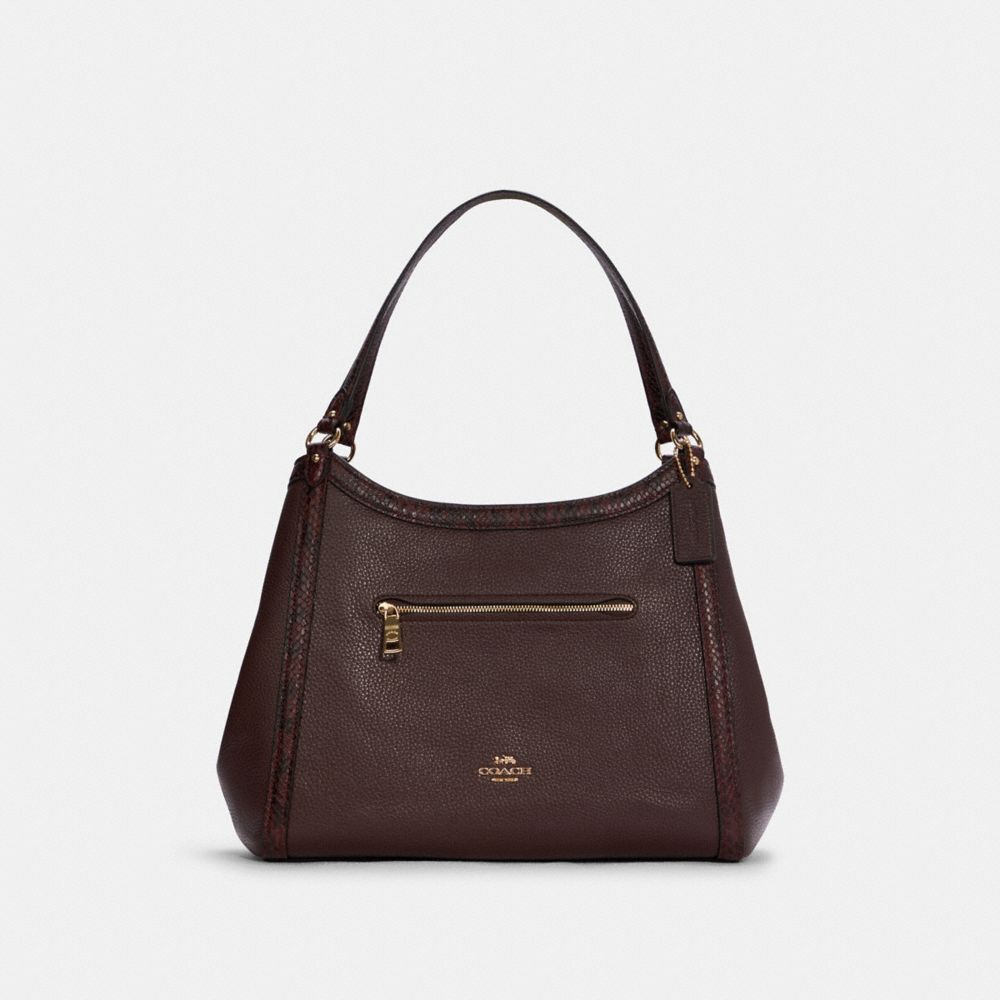 COACH Kristy Shoulder Bag In Signature Canvas - GOLD/CRANBERRY - C6830