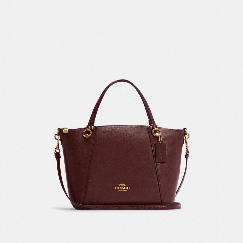 COACH Kacey Satchel - GOLD/CRANBERRY - C6839