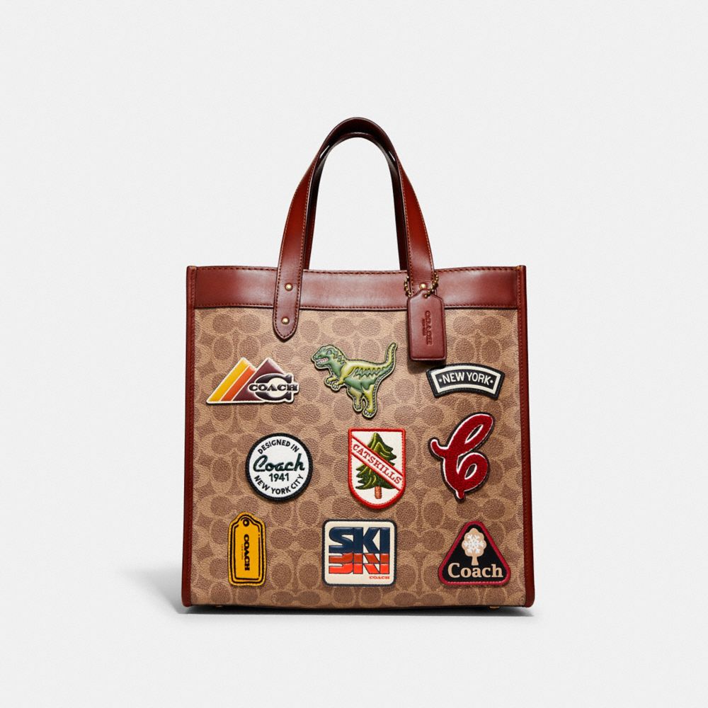 FIELD TOTE IN SIGNATURE CANVAS WITH PATCHES