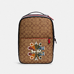 COACH C6856 - Westway Backpack In Signature Canvas With Coach Radial Rainbow GUNMETAL/KHAKI MULTI