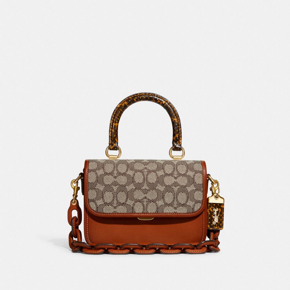 ROGUE TOP HANDLE IN SIGNATURE JACQUARD WITH SNAKESKIN DETAIL