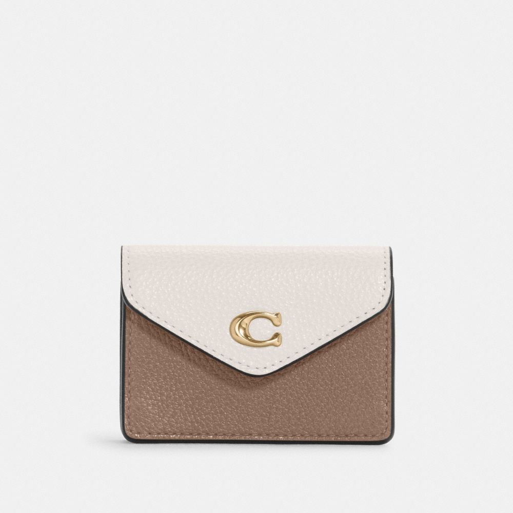 COACH C6890 - Tammie Card Case In Colorblock GOLD/CHALK TAUPE  MULTI