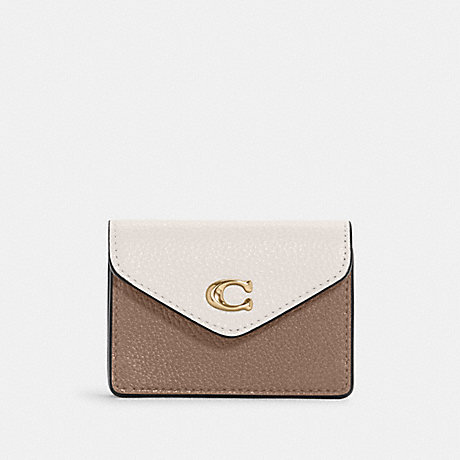COACH C6890 Tammie Card Case In Colorblock GOLD/CHALK-TAUPE--MULTI