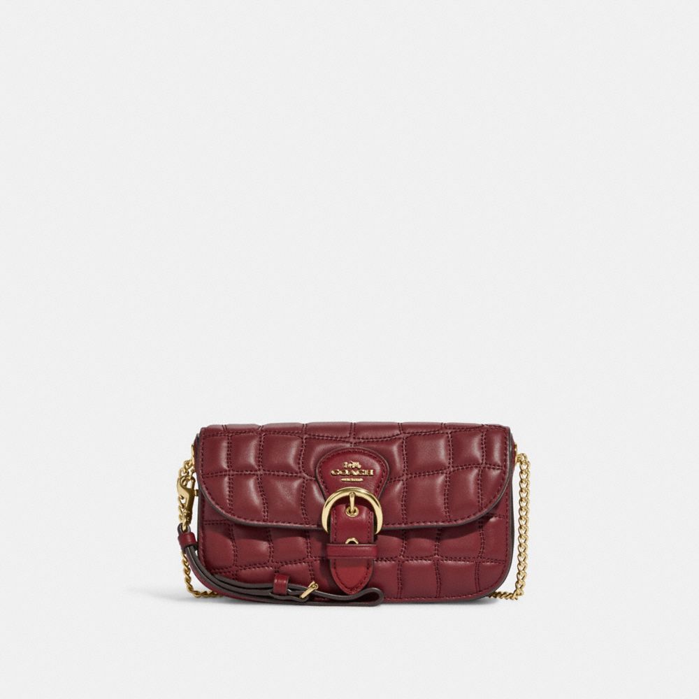 Kleo Crossbody With Quilting - C6898 - Gold/Cherry