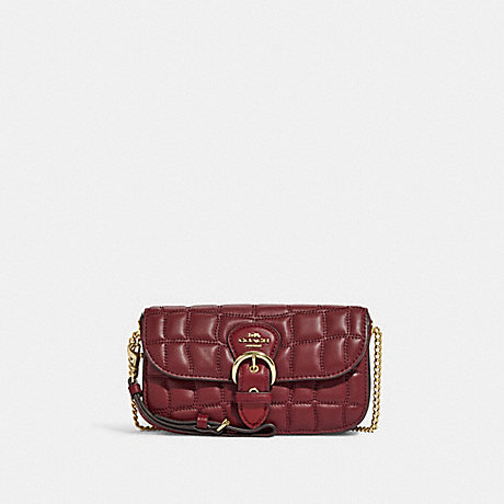COACH C6898 Kleo Crossbody With Quilting Gold/Cherry