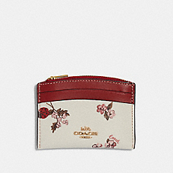 Shaped Card Case With Ladybug Floral Print - C6900 - GOLD/CHALK MULTI