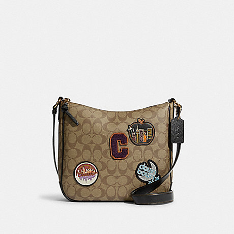 COACH C6919 - ELLIE FILE BAG IN SIGNATURE CANVAS WITH DISCO PATCHES ...