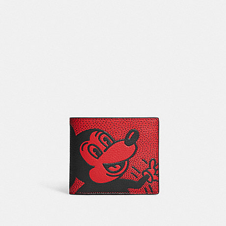 COACH C6924 Disney Mickey Mouse X Keith Haring 3 In 1 Wallet QB/Red/Black-Multi