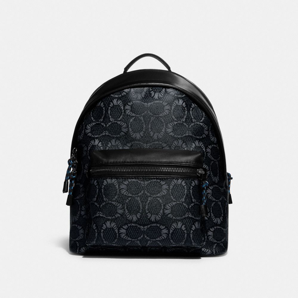 COACH C6926 Coach X Michael B. Jordan Charter Backpack In Mummified Signature Canvas BLACK COPPER/CHARCOAL