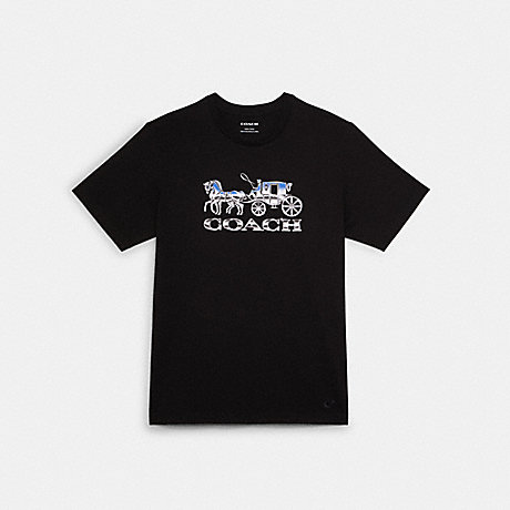 COACH Horse And Carriage Metallic T Shirt - BLACK - C6937