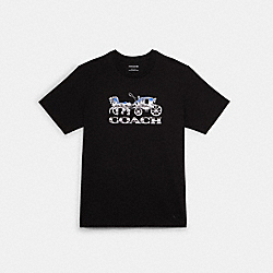 Horse And Carriage Metallic T Shirt - BLACK - COACH C6937