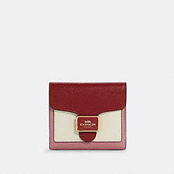 COACH C6950 Pepper Wallet In Colorblock GOLD/1941 RED MULTI