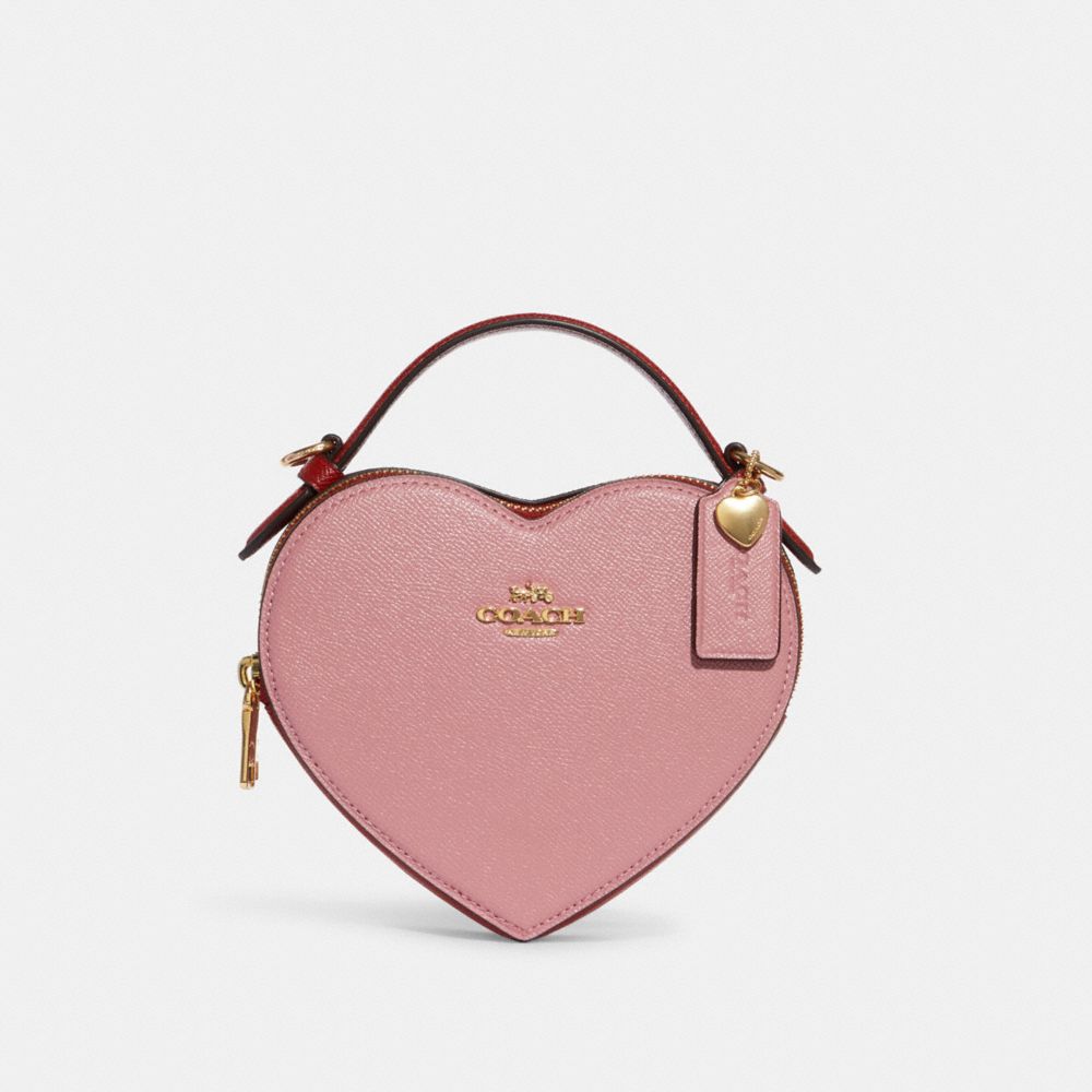 Heart Crossbody In Colorblock - GOLD/TRUE PINK MULTI - COACH C6952