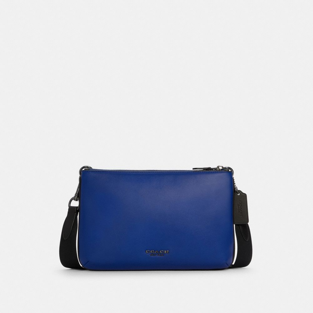 COACH Everett Crossbody In Colorblock Signature Canvas - QB/SPORT BLUE/CHARCOAL - C6957