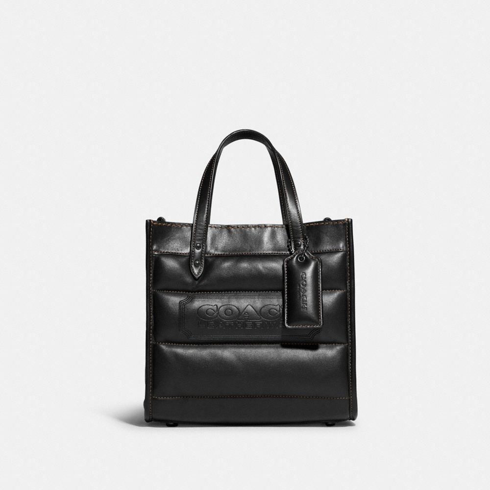 C6958 - Field Tote 22 With Quilting And Coach Badge Pewter/Black