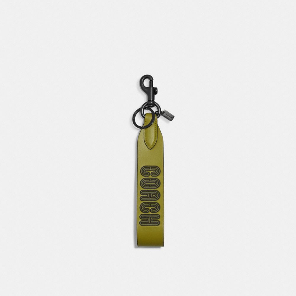 Loop Key Fob With Coach Patch - C7003 - GUNMETAL/LIME GREEN