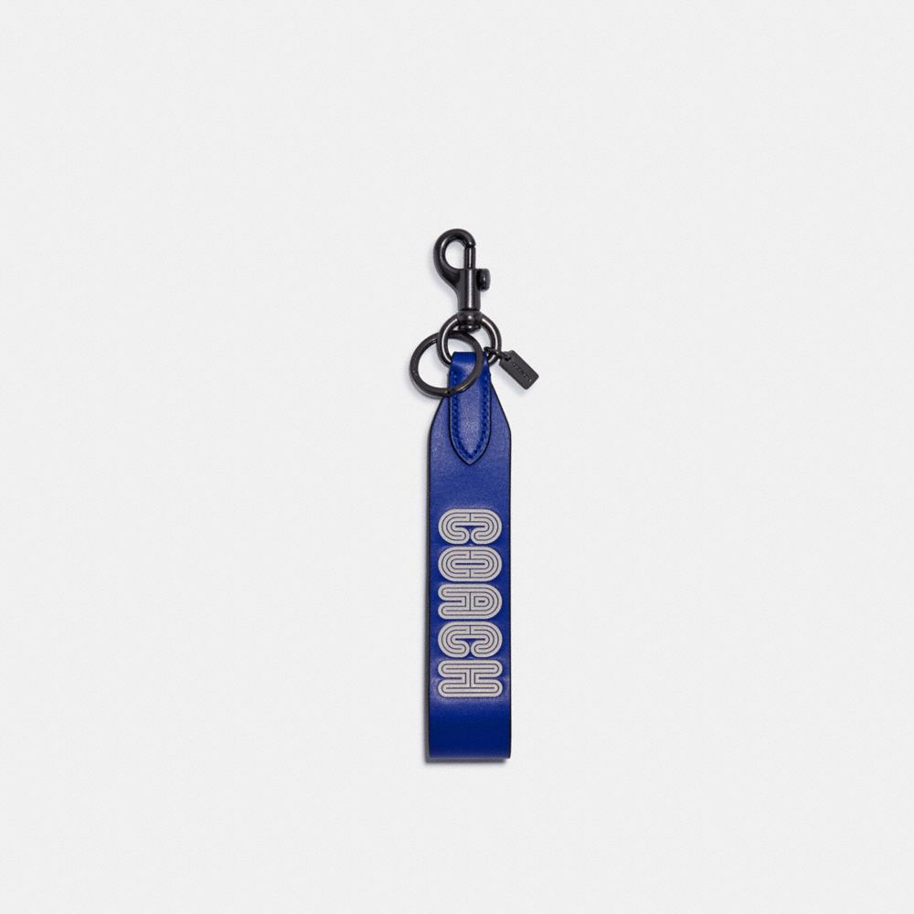 COACH Loop Key Fob With Coach Patch - GUNMETAL/SPORT BLUE - C7003