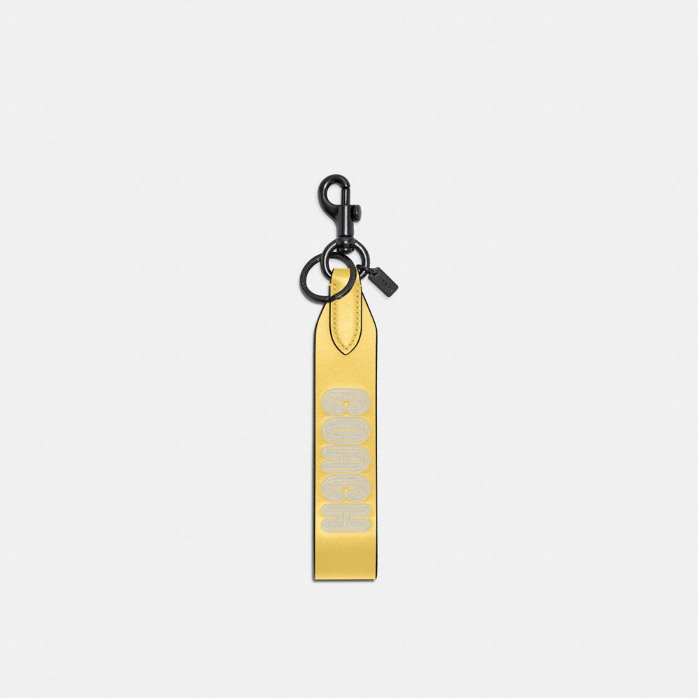 Loop Key Fob With Coach Patch - C7003 - GUNMETAL/RETRO YELLOW