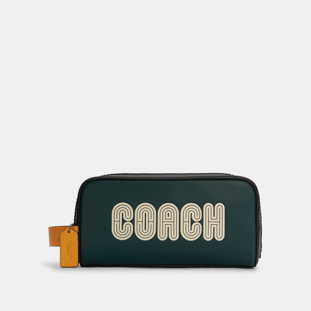 Large Travel Kit In Colorblock With Coach Patch - C7007 - QB/FOREST MULTI