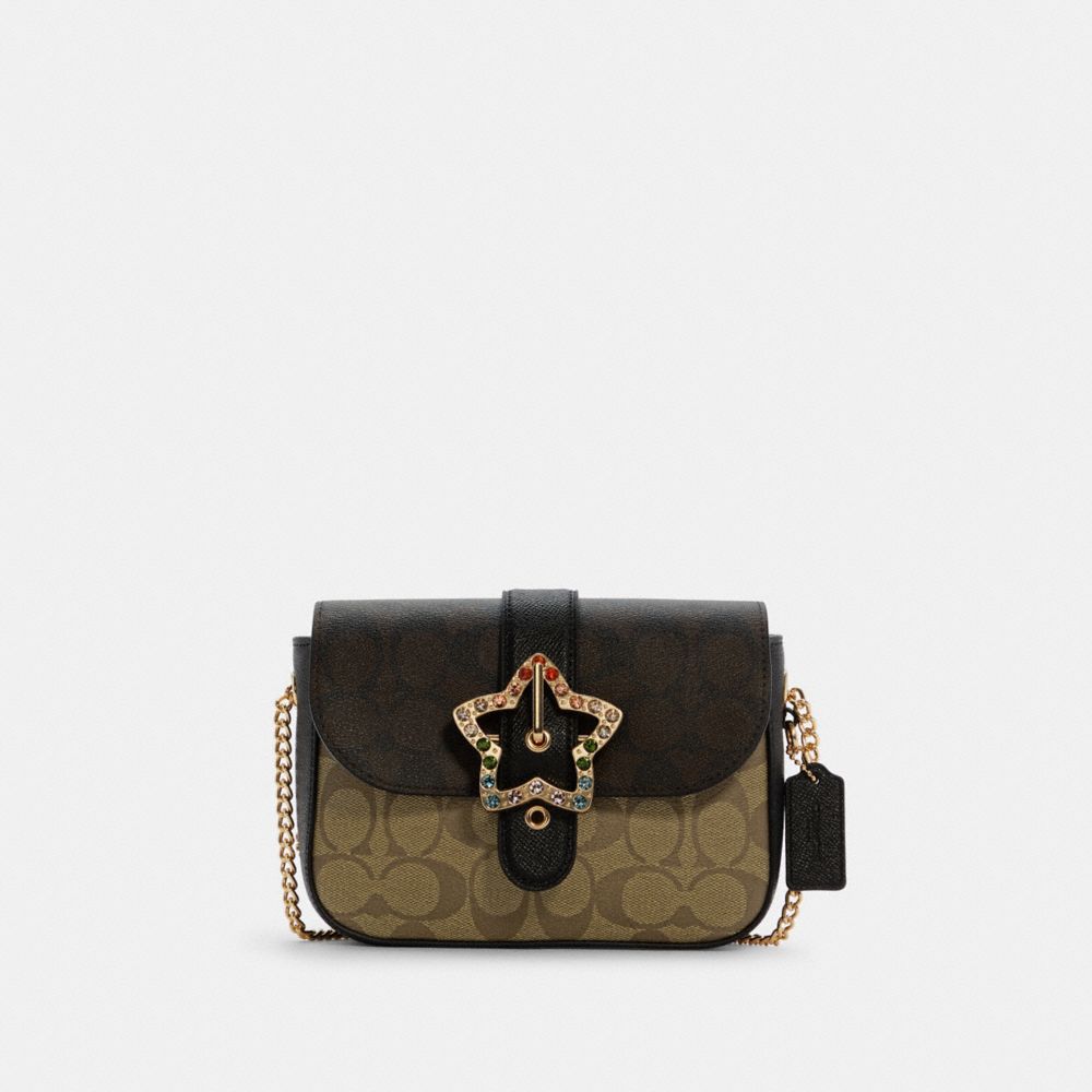 COACH Signature Zip Top Shoulder Bag in Khaki C Jacquard – Style