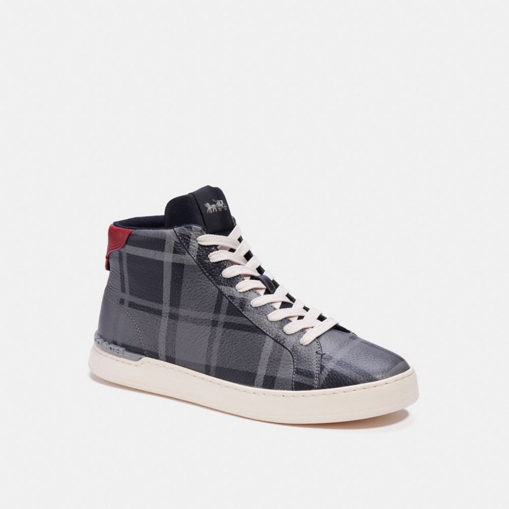 Clip High Top Sneaker - C7047 - JANE PLAID GREY