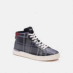 Clip High Top Sneaker - JANE PLAID GREY - COACH C7047