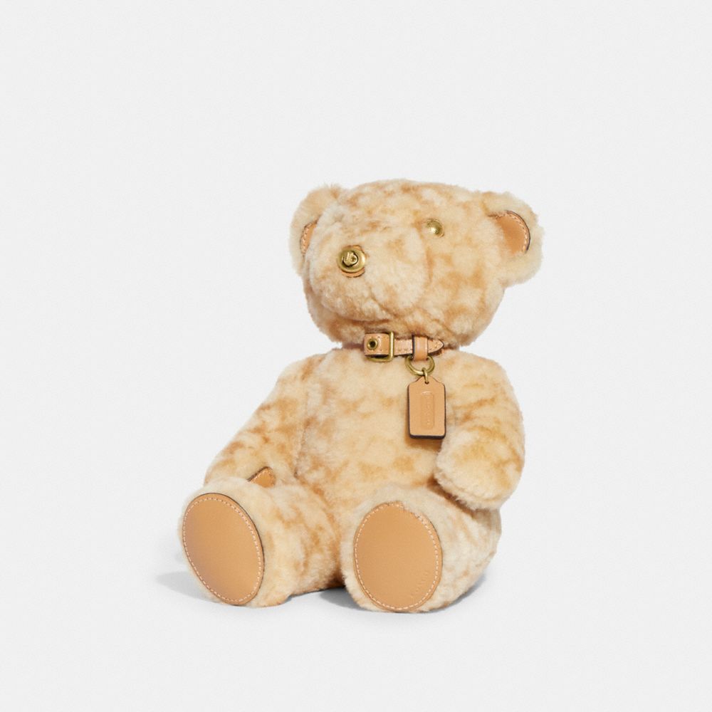 COACH C7058 Bear Collectible In Signature Shearling Brass/Beige