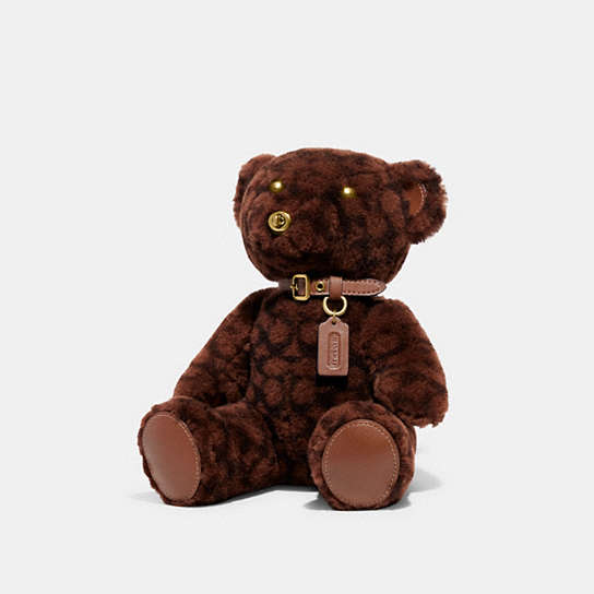 C7058 - Bear Collectible In Signature Shearling B4/Chocolate Brown