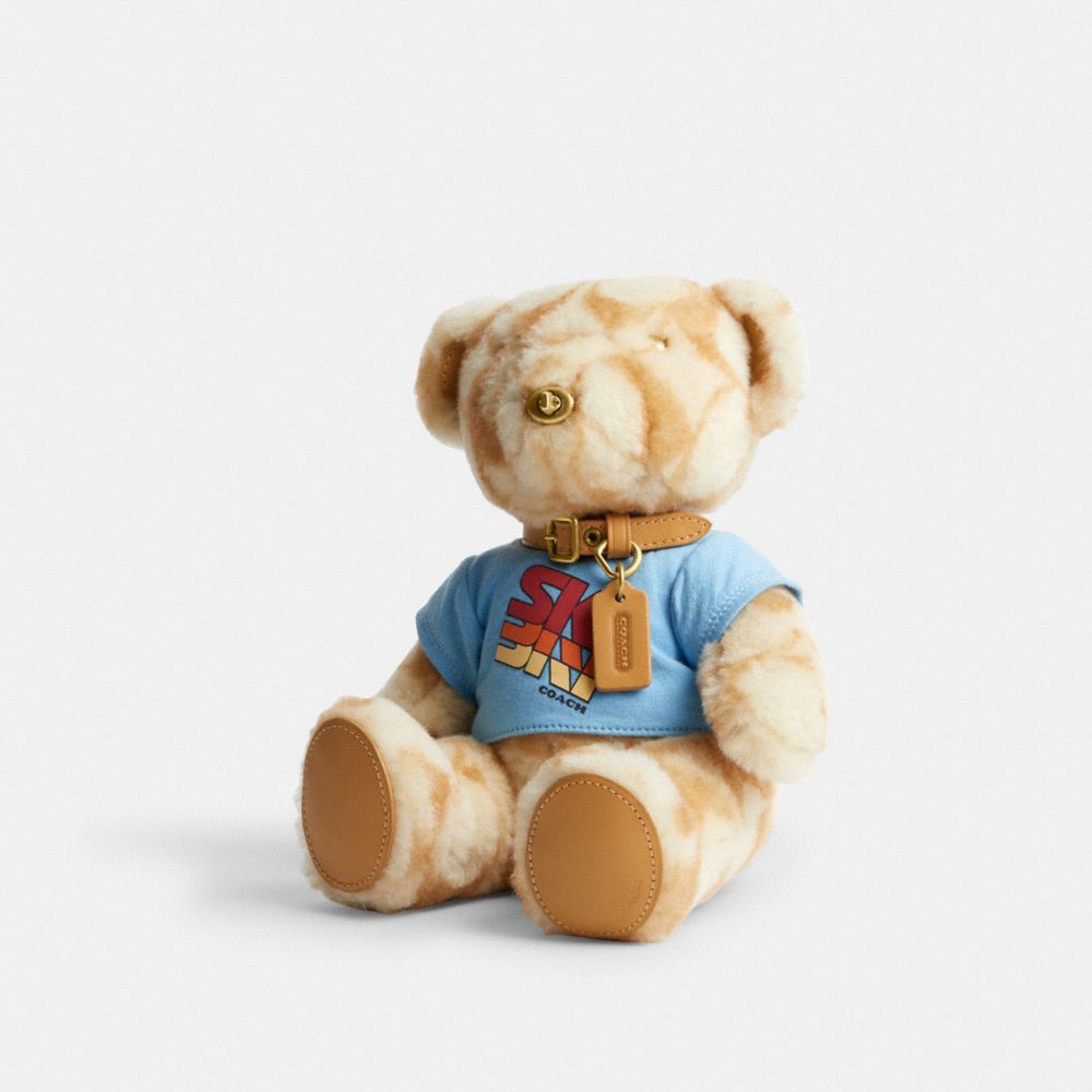 Ski Bear Collectible In Signature Shearling - C7059 - Tan Multi