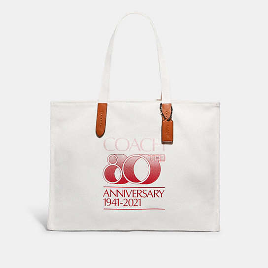 C7072 - 80 Th Anniversary 100 Percent Recycled Canvas Tote 42 Pewter/Antique White