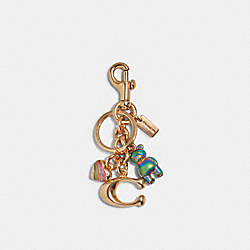 Signature Cluster Mixed Charms Bag Charm - C7096 - GOLD/MULTI
