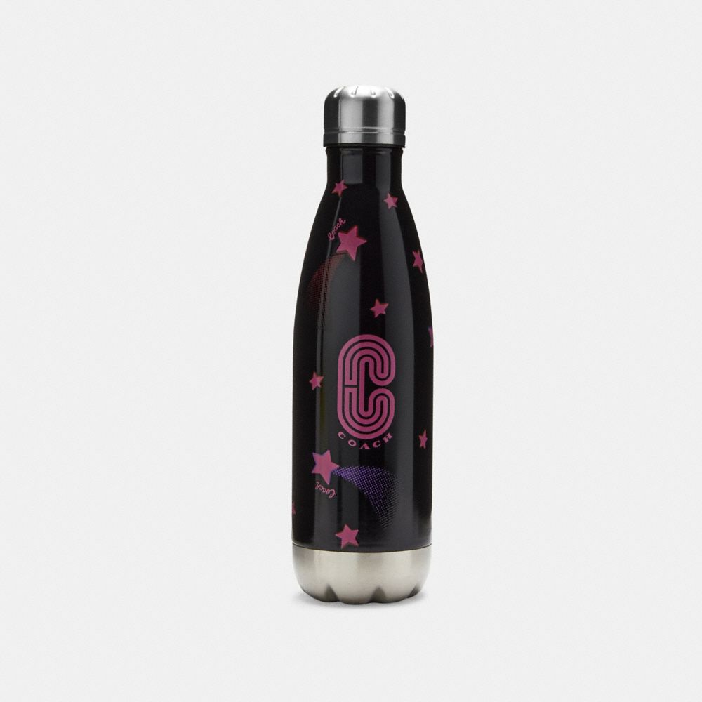Water Bottle With Disco Star - C7107 - SILVER/BLACK FUCHSIA