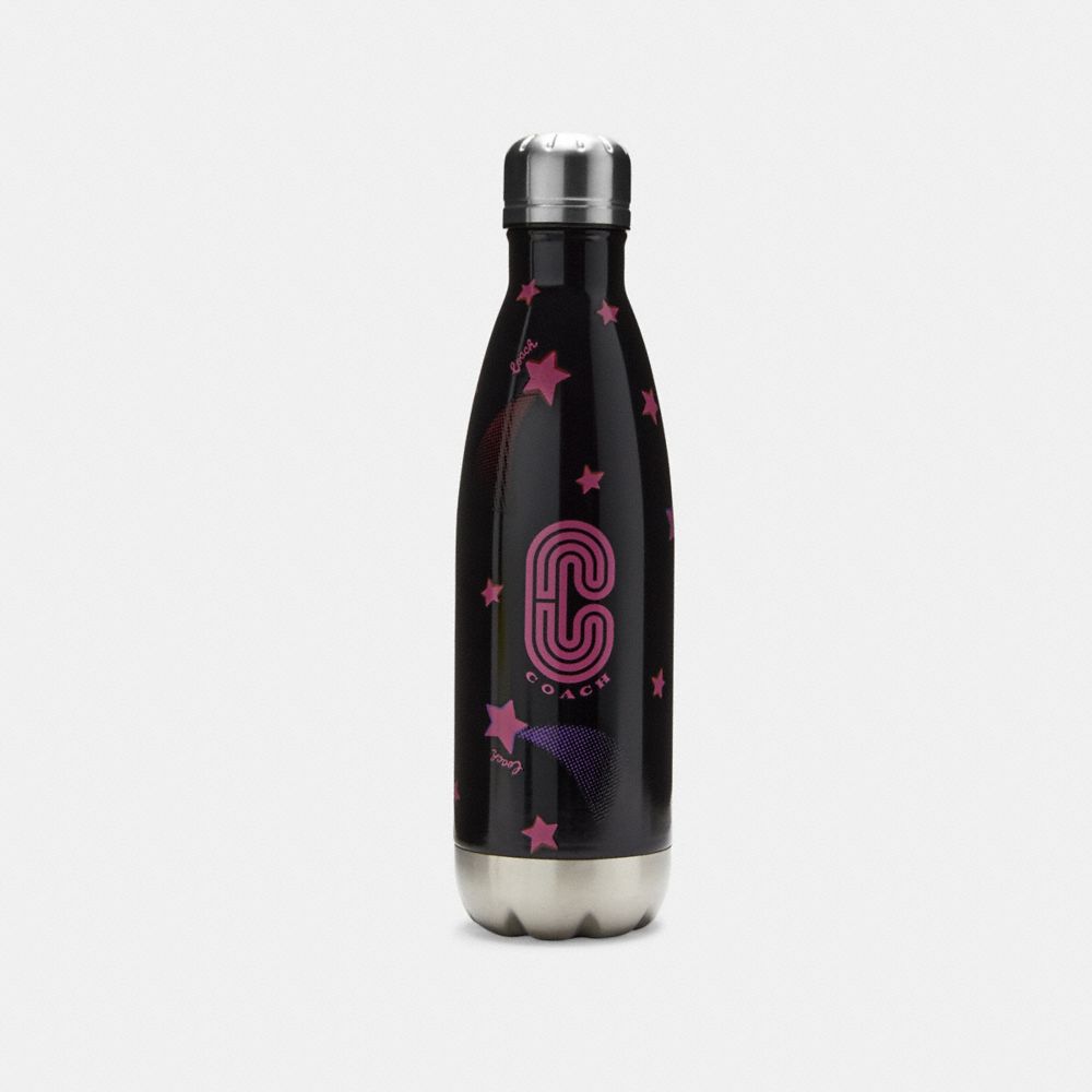 COACH C7107 Water Bottle With Disco Star SILVER/BLACK-FUCHSIA