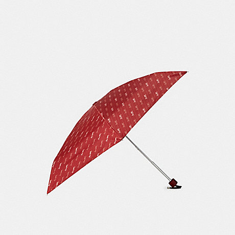 COACH C7109 Uv Protection Mini Umbrella In Horse And Carriage Print GOLD/BRIGHT-RED