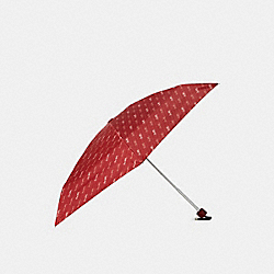 Uv Protection Mini Umbrella In Horse And Carriage Print - GOLD/BRIGHT RED - COACH C7109