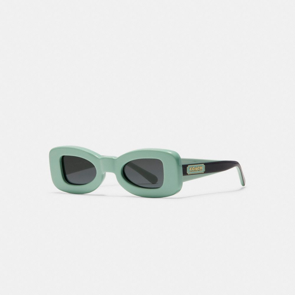 C7158 - Rectangle Frame Sunglasses Soft Green