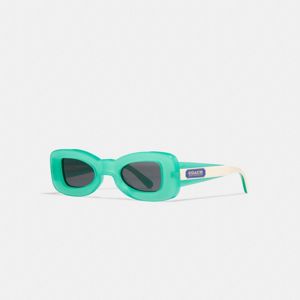 C7158 - Rectangle Frame Sunglasses Soft Green