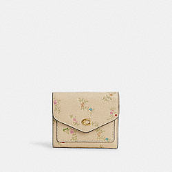 COACH C7175 Wyn Small Wallet With Antique Floral Print BRASS/IVORY