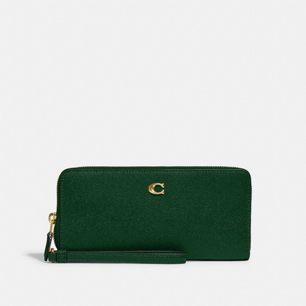 COACH C7184 Continental Wallet BRASS/DARK PINE