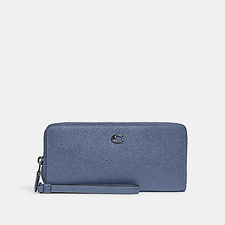 COACH C7184 Continental Wallet Pewter/Washed-Chambray