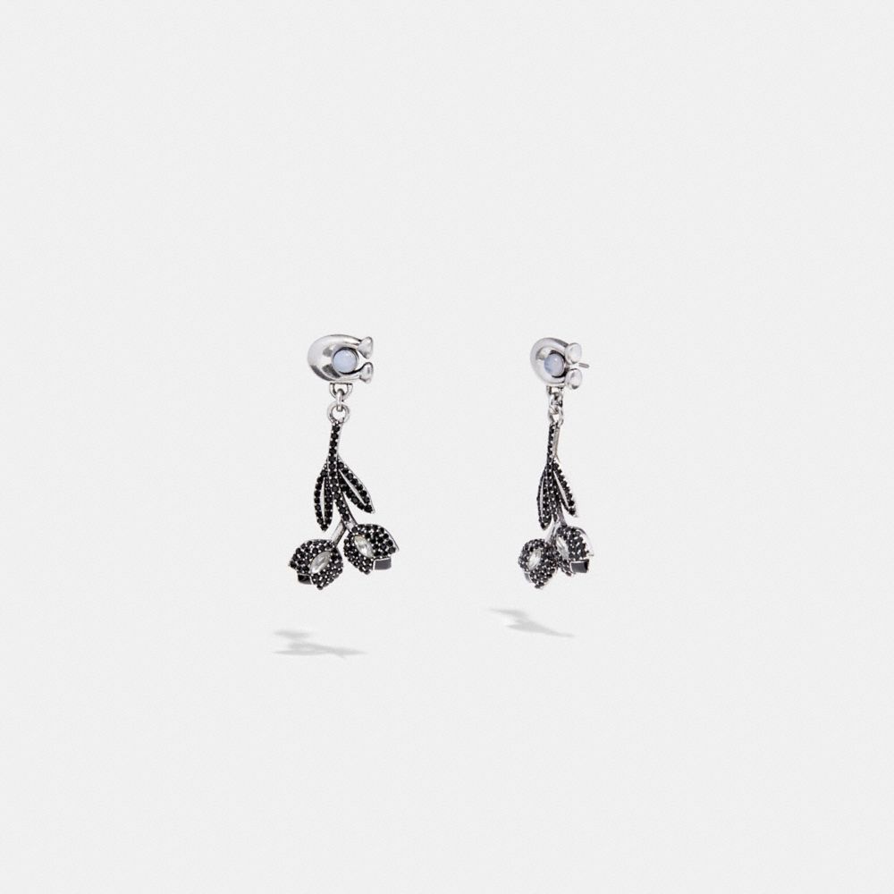 COACH C7193 Jet Flower Earrings BLACK